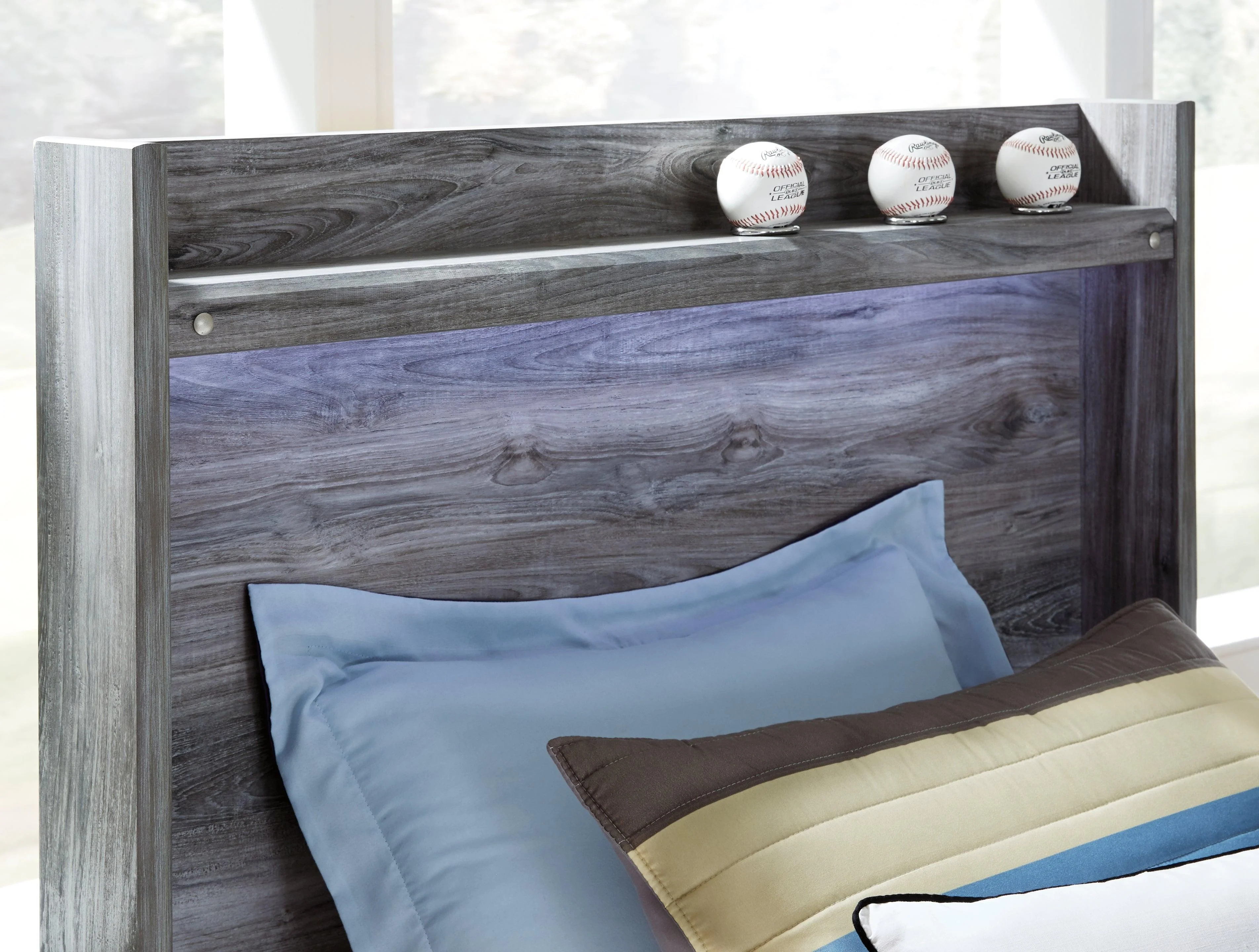 Baystorm Gray Full Panel Bed With 2 Storage Drawers - Image 2