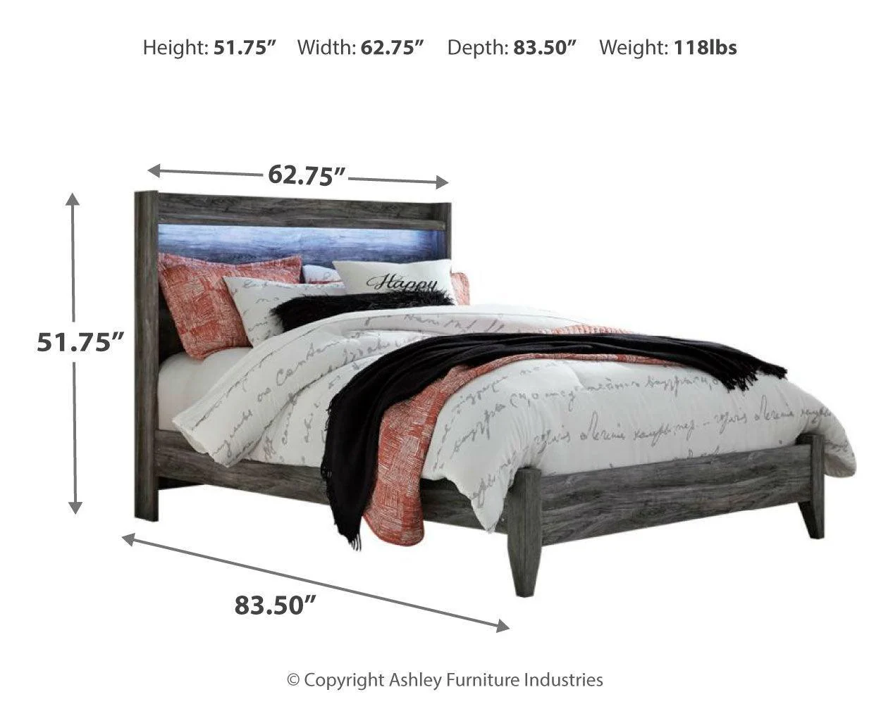Baystorm Gray Queen Panel Bed - Image 3
