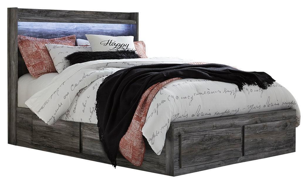 Baystorm Gray Queen Panel Bed With 6 Storage Drawers - Image 3