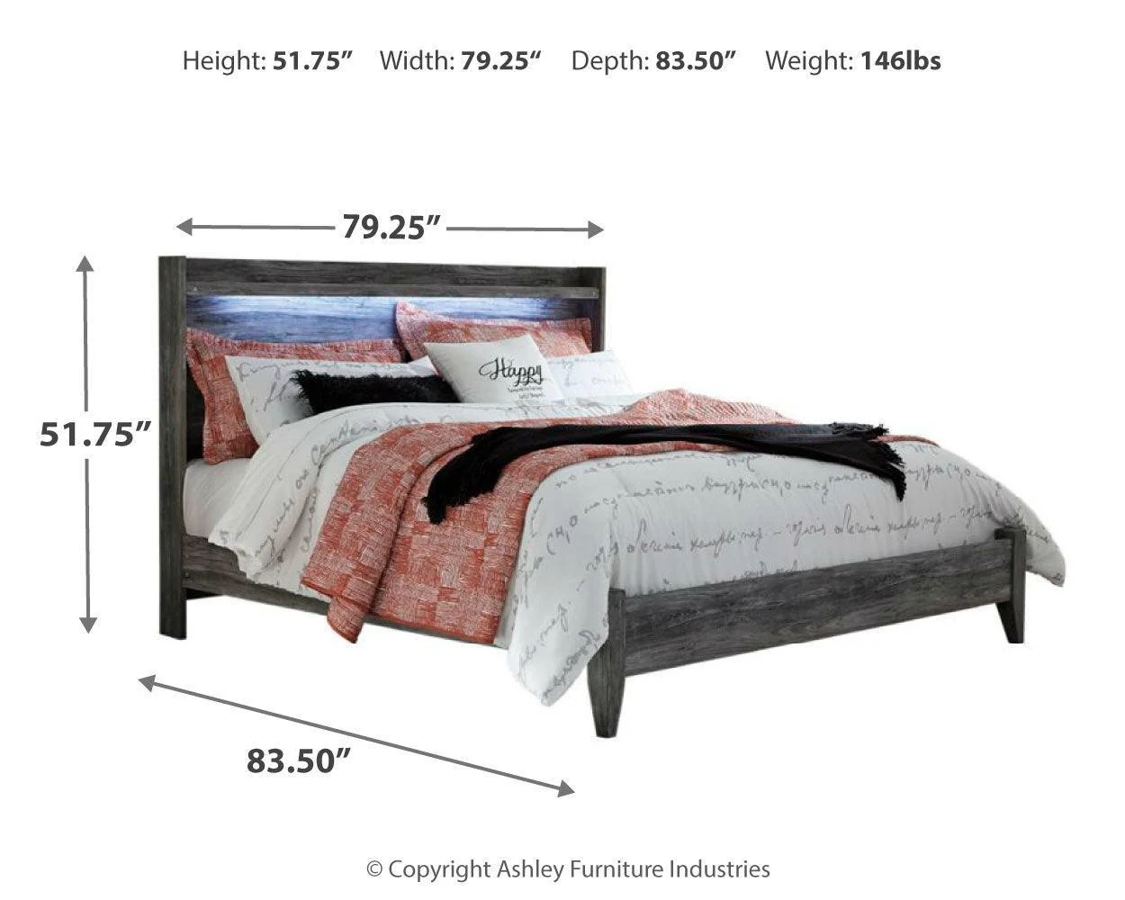 Baystorm Gray King Panel Bed - Image 3