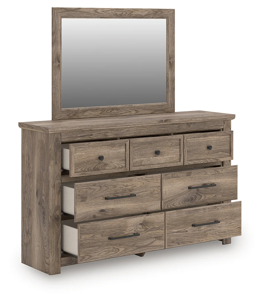 Rusticott Brown Dresser and Mirror - Image 1