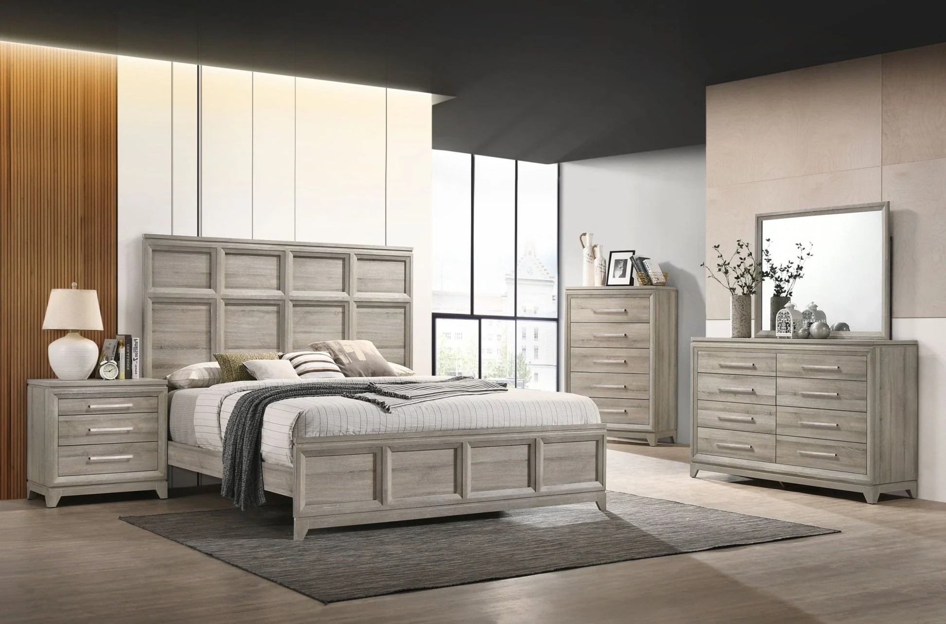 Alexander Light Gray Nightstand - Image 3