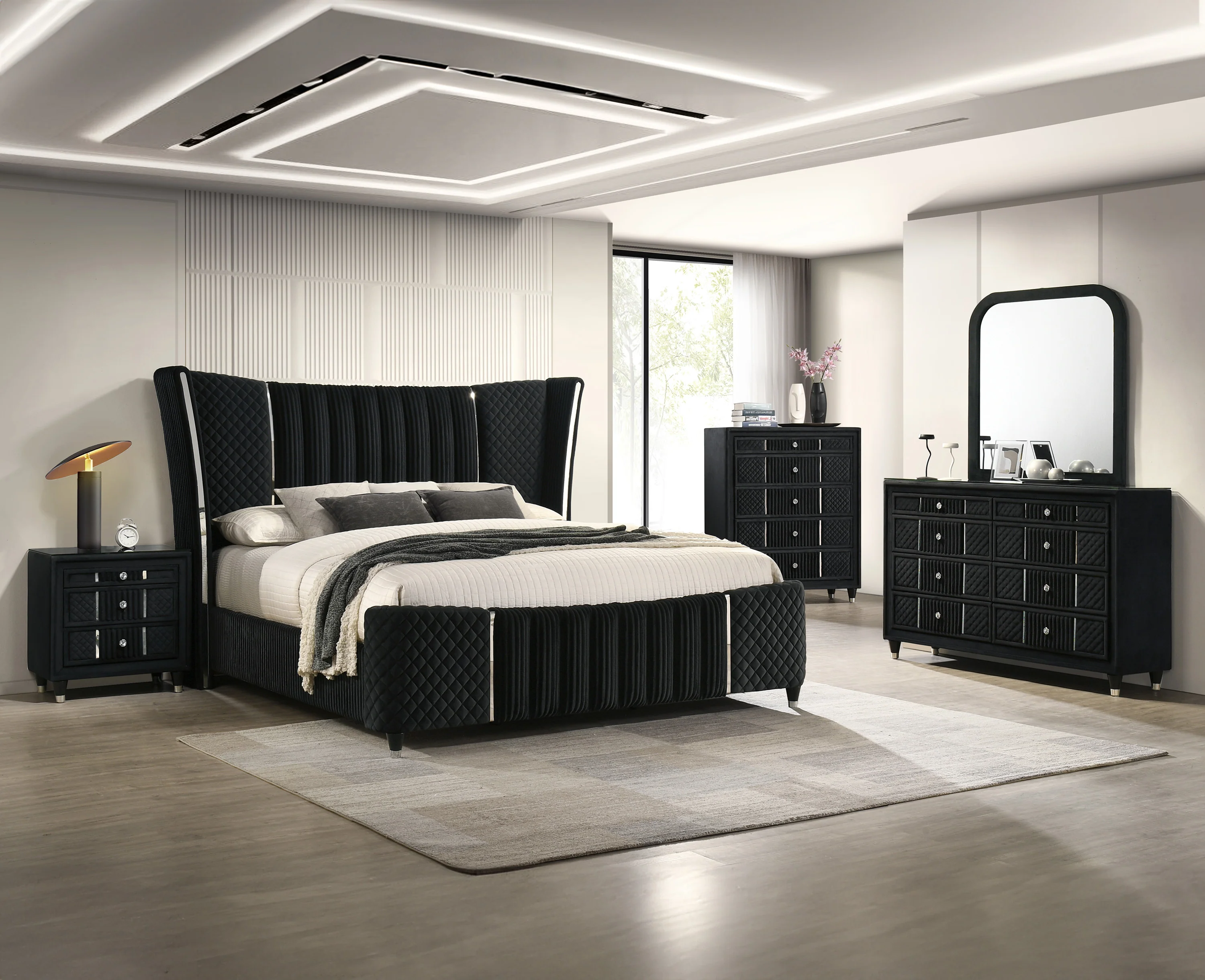 Armany Black Upholstered Chest - Image 3