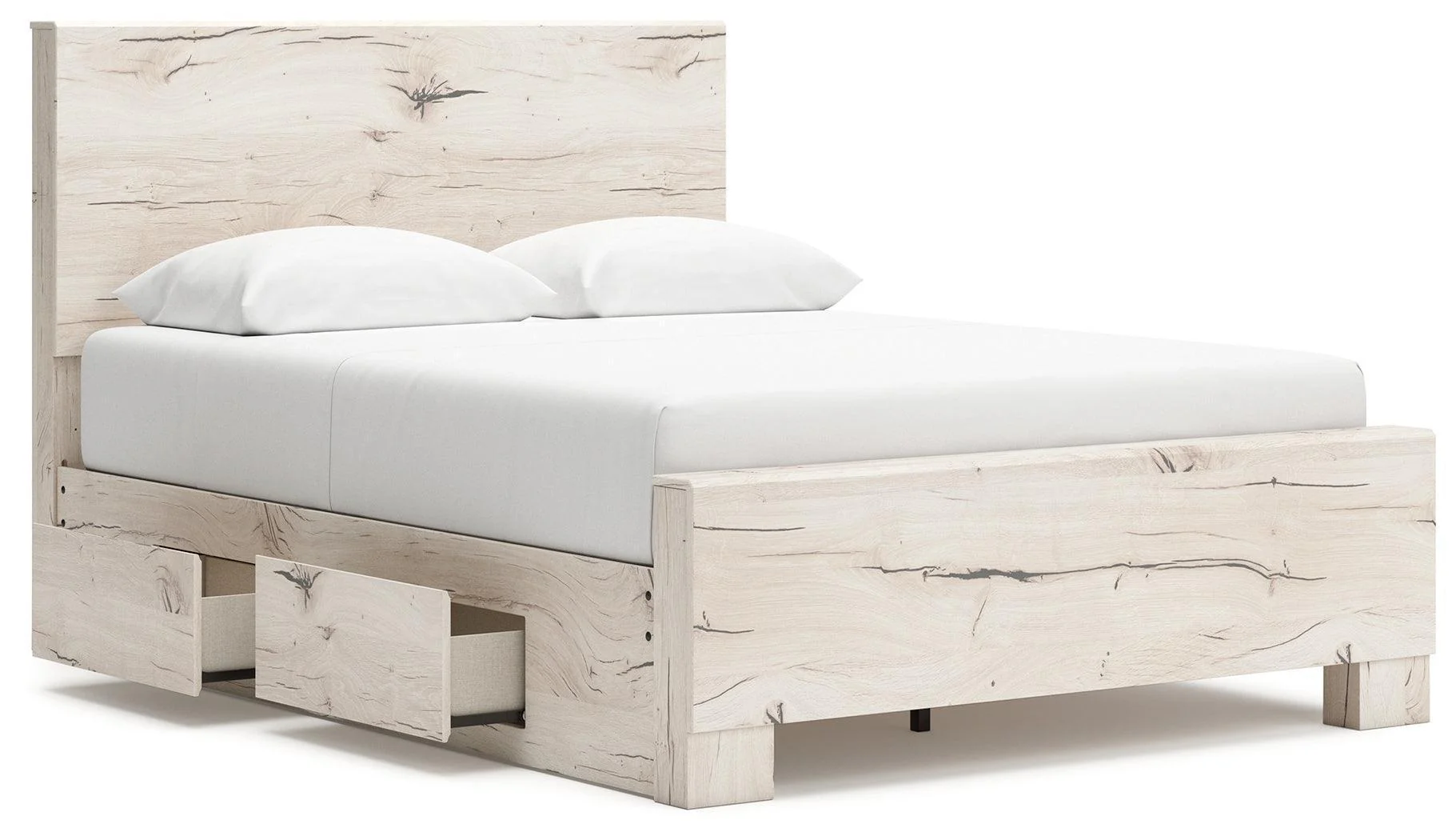 Lawroy Light Natural Queen Panel Bed With Storage - Image 3