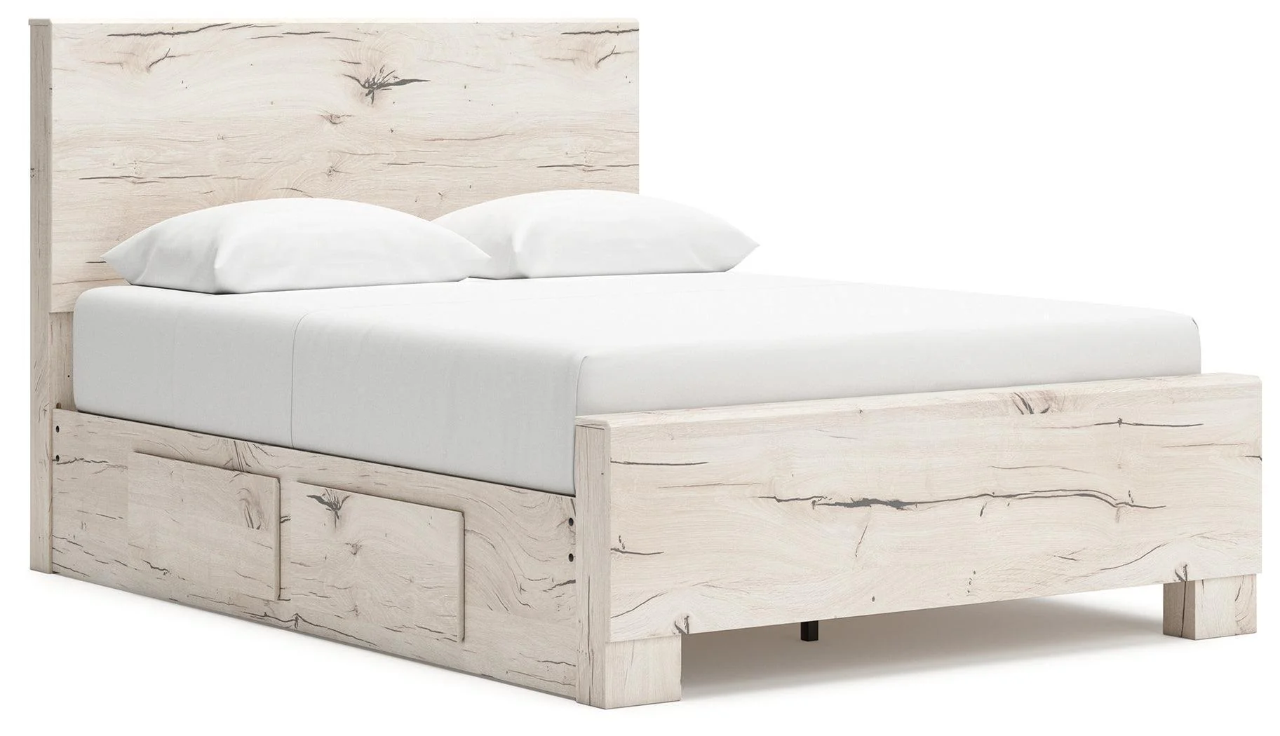 Lawroy Light Natural Queen Panel Bed With Storage - Image 2