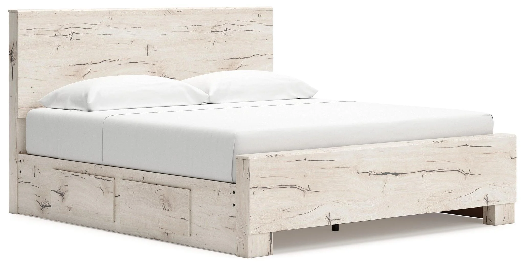 Lawroy Light Natural King Panel Bed With Storage - Image 3
