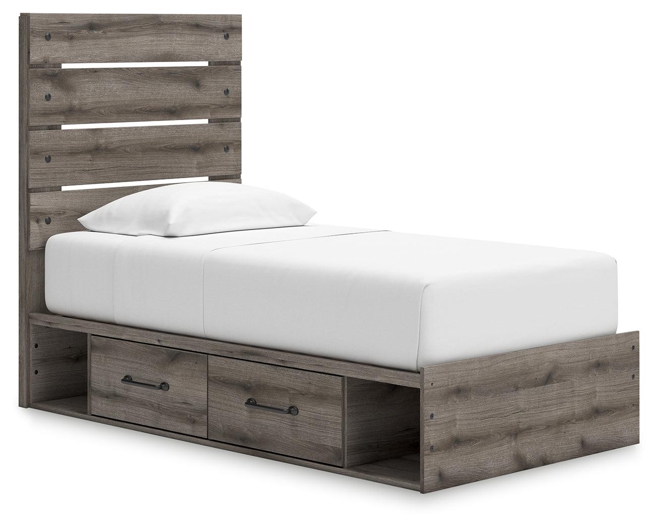 Graystorm Brown Gray Twin Panel Storage Bed - Image 2