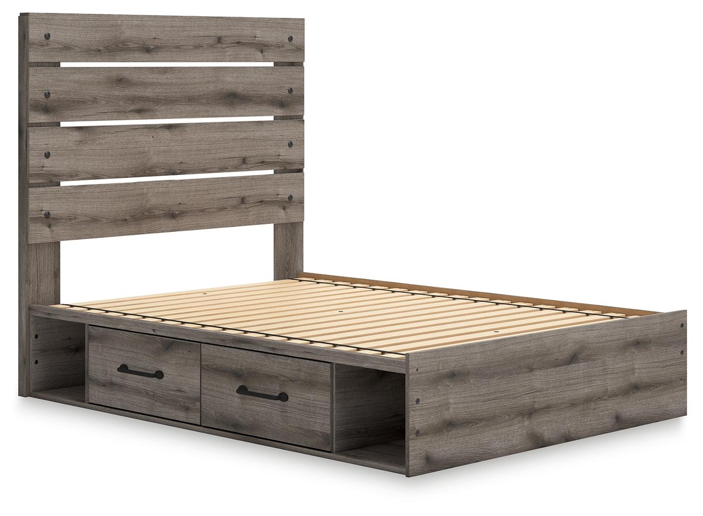 Graystorm Brown Gray Full Panel Storage Bed - Image 3