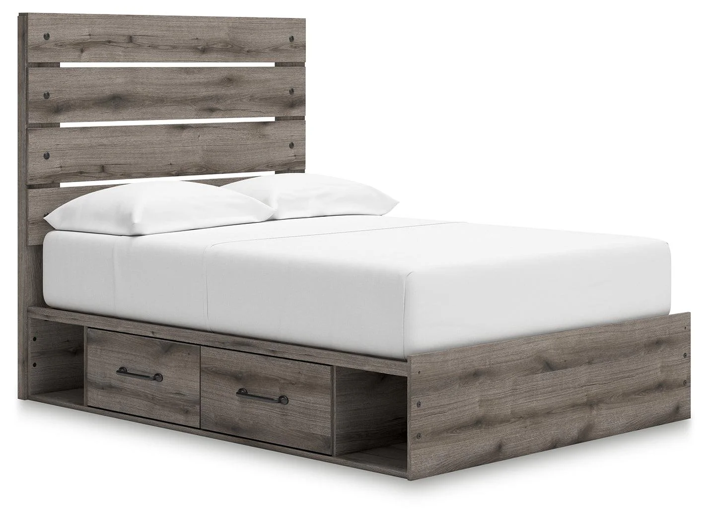 Graystorm Brown Gray Full Panel Bed with Storage - Image 2