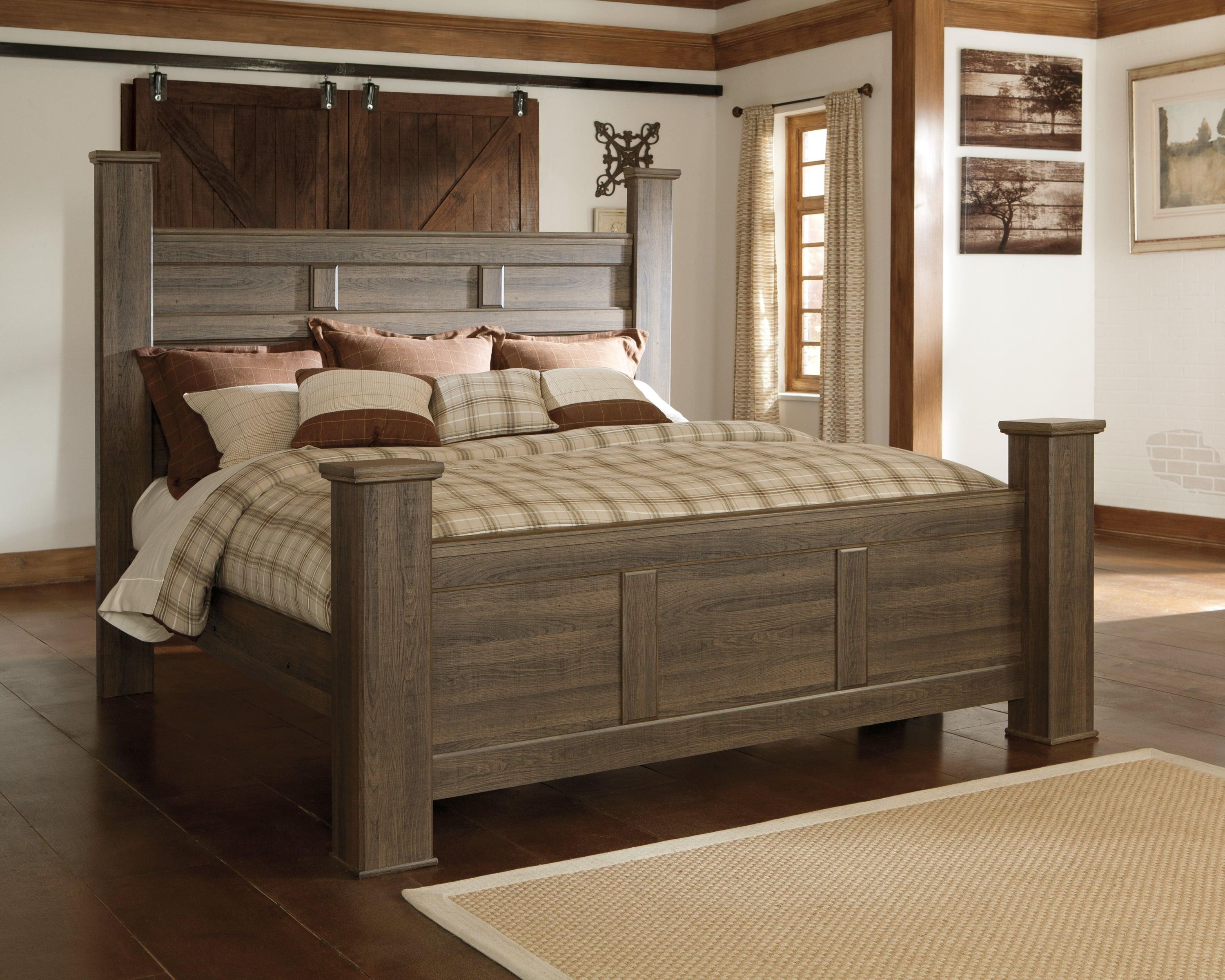 Juararo Dark Brown King Poster Bed - Image 3