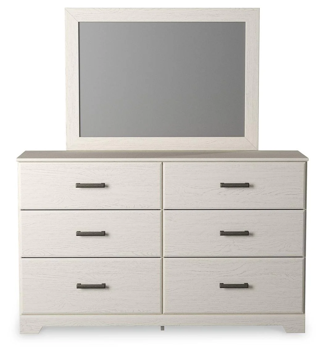 Stelsie White Dresser And Mirror - Image 1
