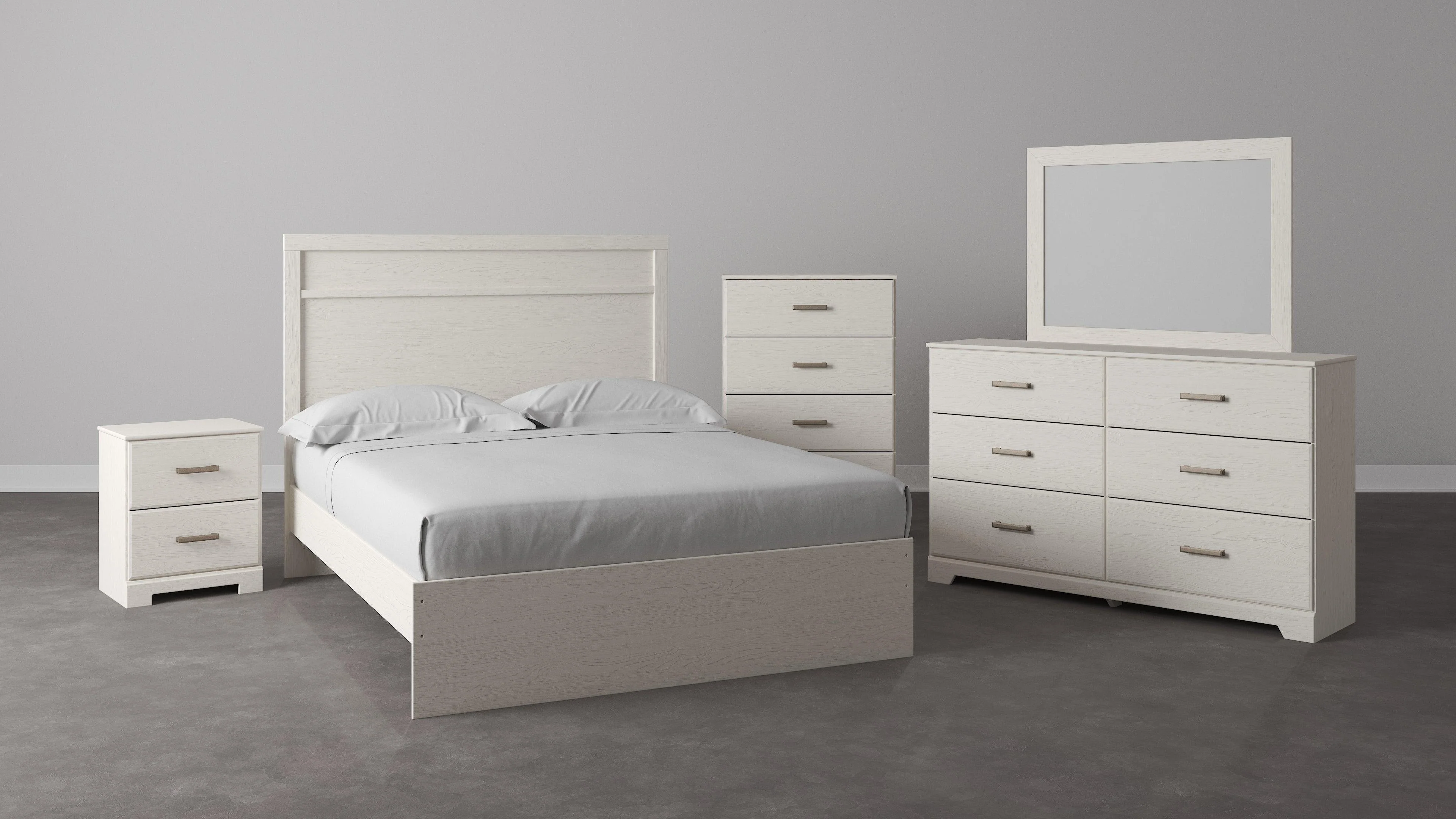 Stelsie White Dresser And Mirror - Image 2