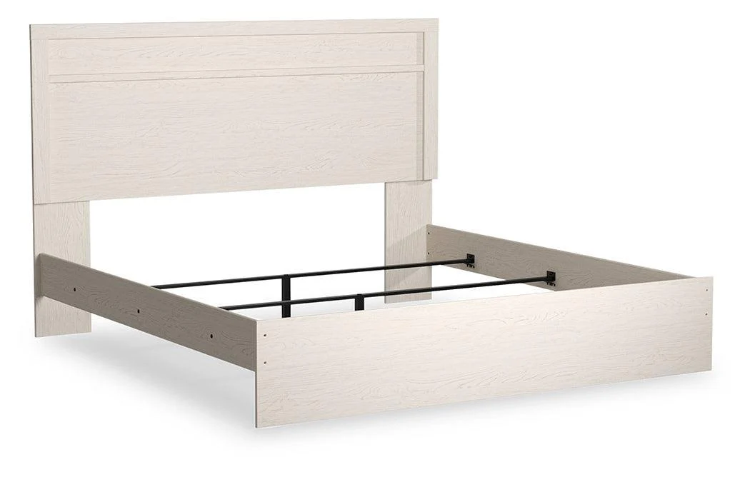 Stelsie White King Panel Bed - Image 1