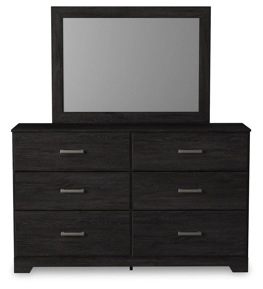 Belachime Black Dresser And Mirror