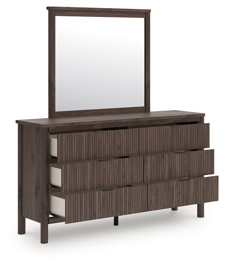 Pamytta Brown Dresser and Mirror - Image 3