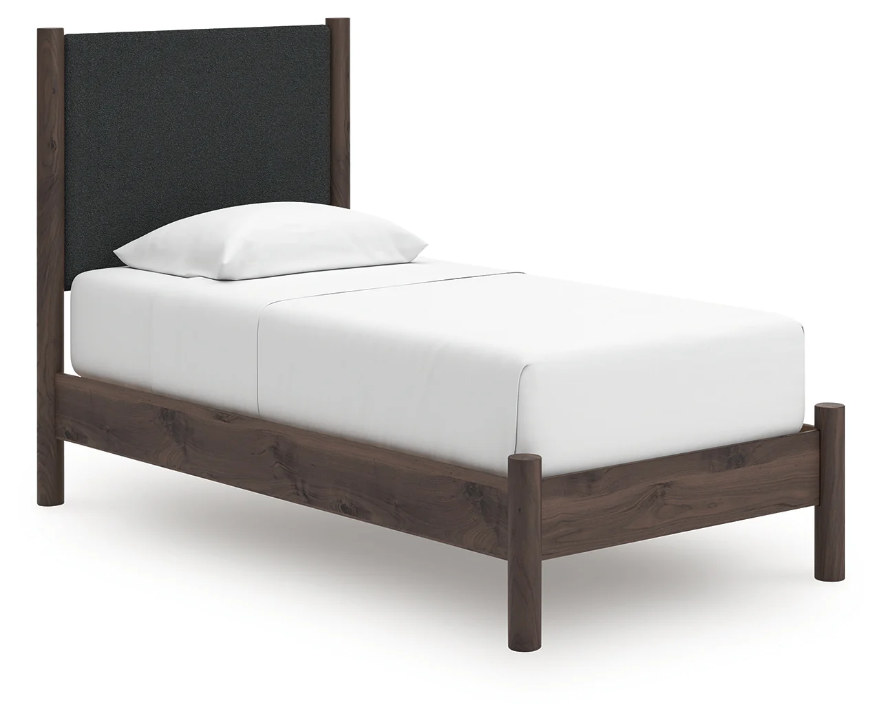 Pamytta Brown Twin Upholstered Panel Platform Bed - Image 2