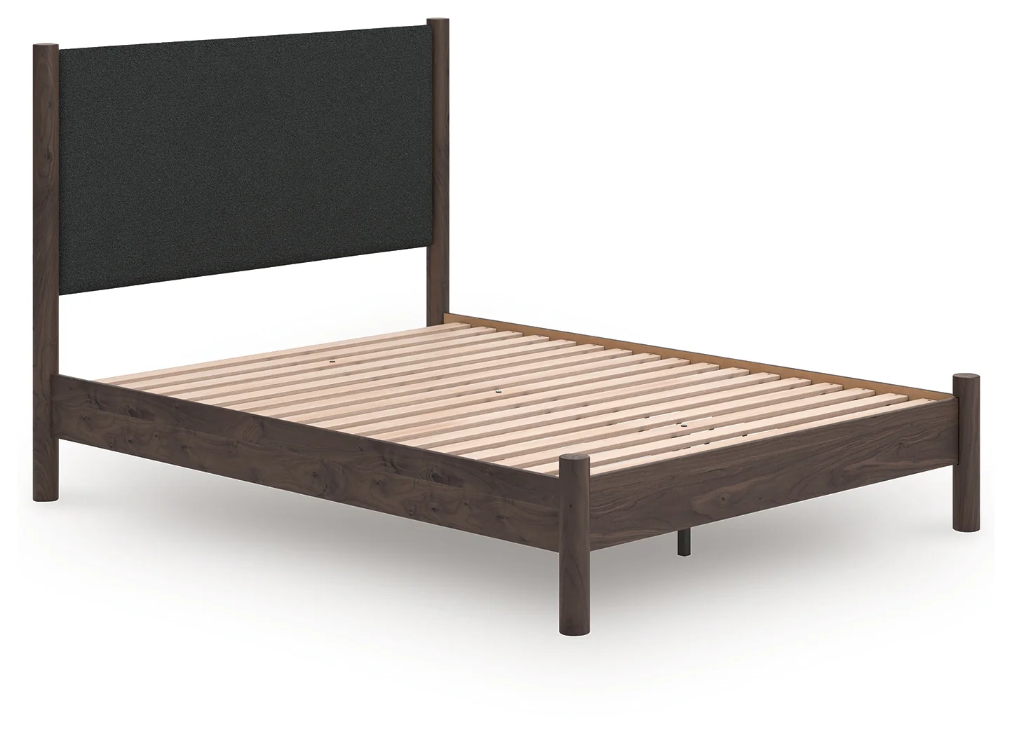 Pamytta Brown Queen Upholstered Panel Platform Bed - Image 1
