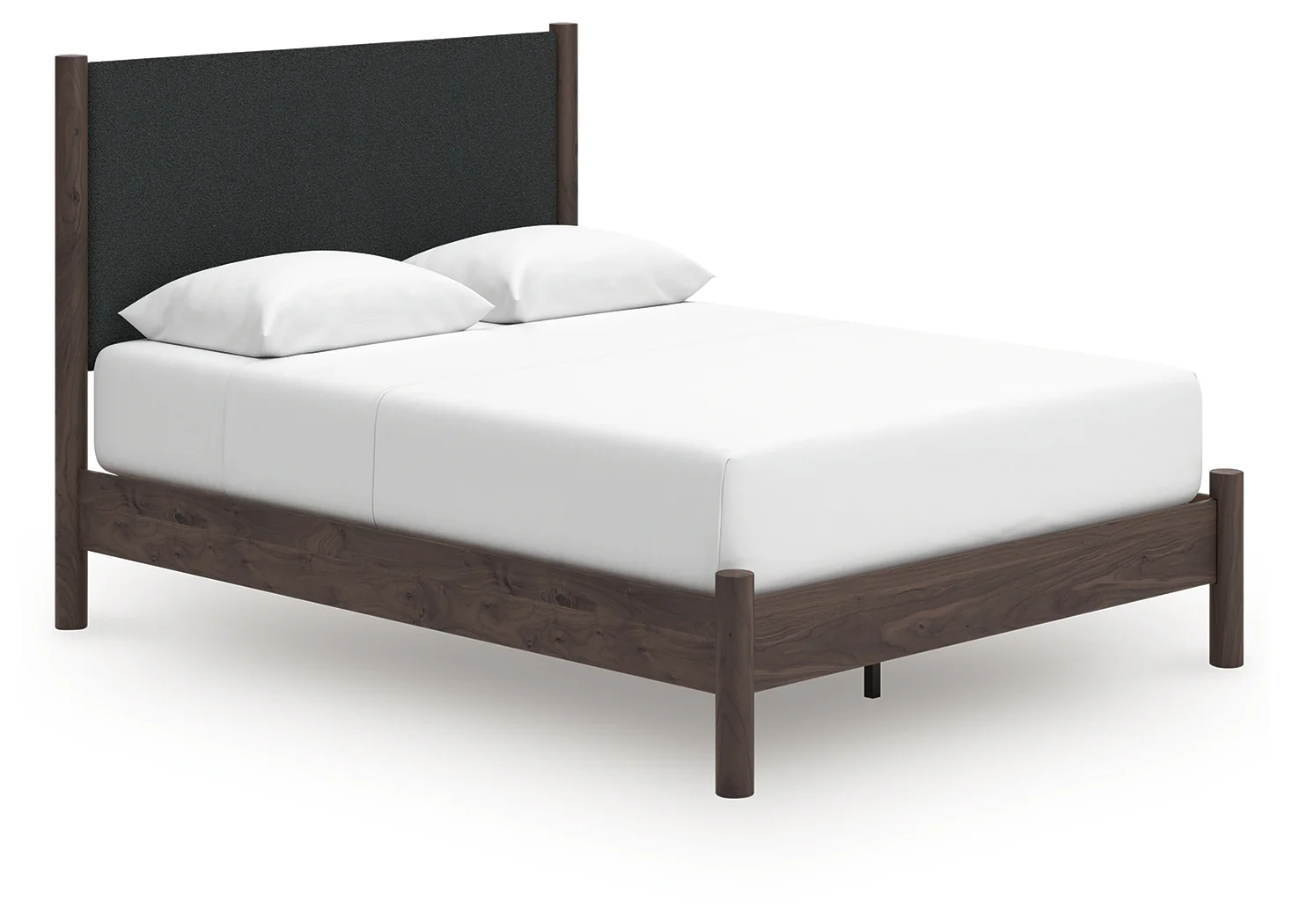 Pamytta Brown Queen Upholstered Panel Platform Bed - Image 2