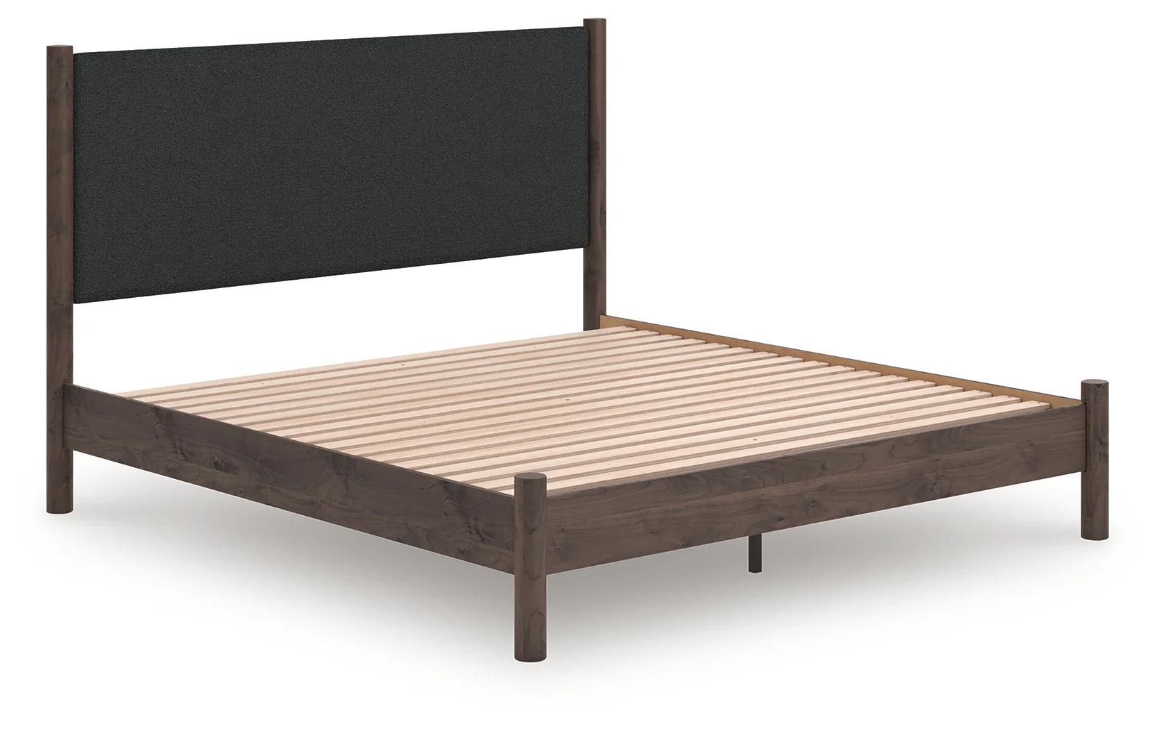 Pamytta Brown King Upholstered Panel Platform Bed - Image 1