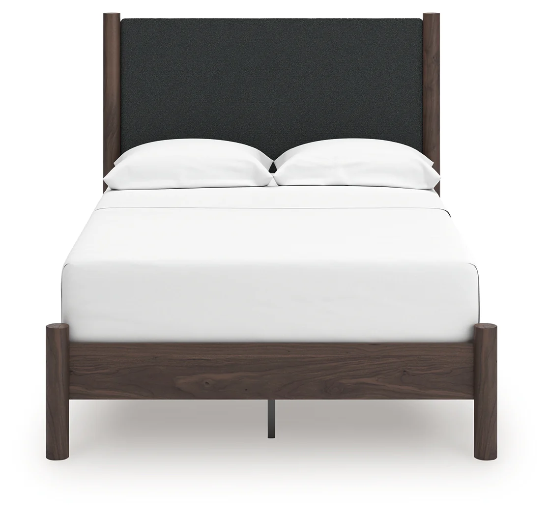 Pamytta Brown Full Upholstered Panel Platform Bed - Image 3