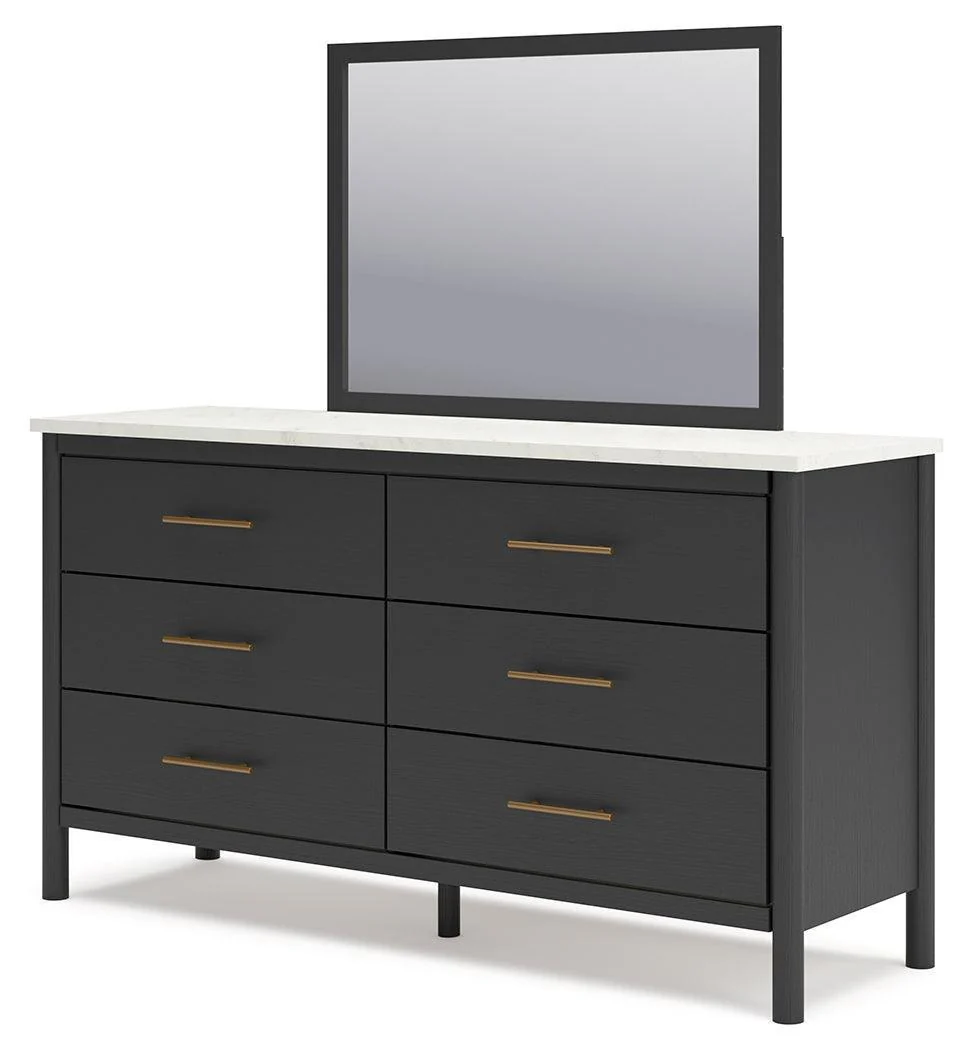 Cadmori Black White Dresser And Mirror - Image 3