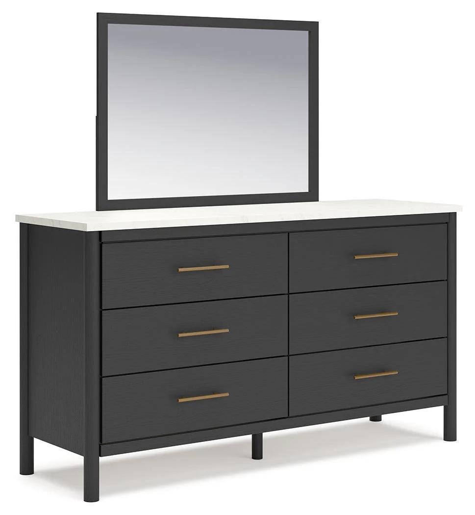 Cadmori Black White Dresser And Mirror - Image 2
