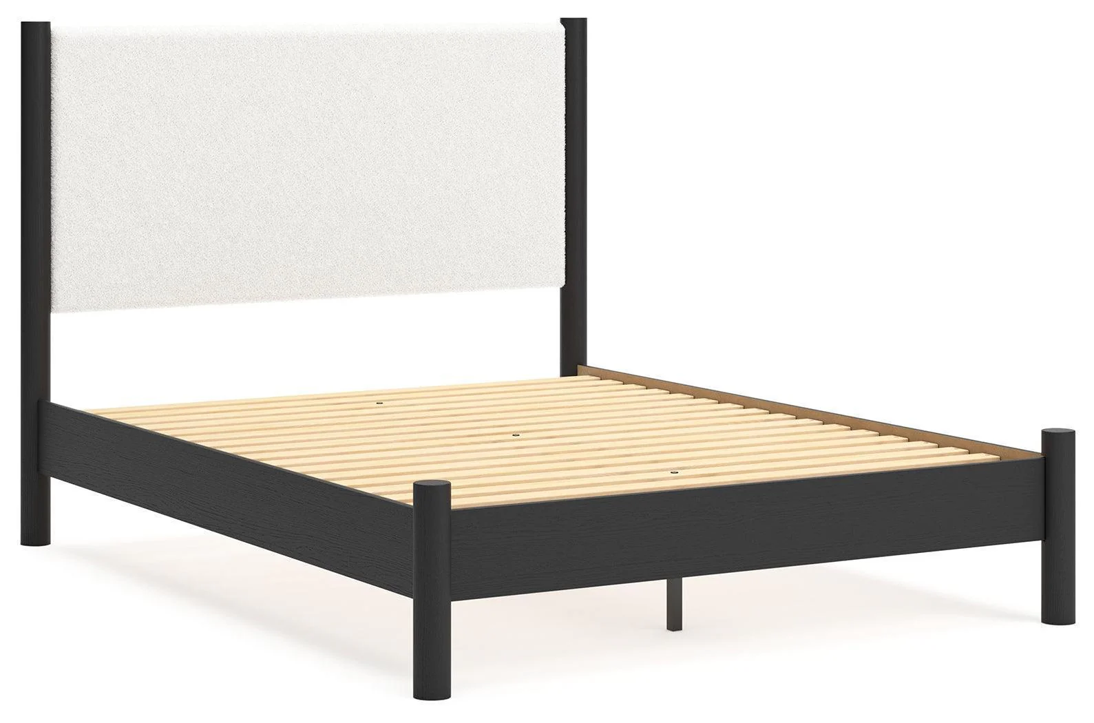 Cadmori Black White Queen Upholstered Panel Bed - Image 3