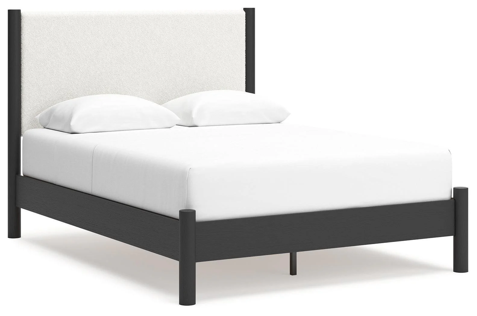 Cadmori Black White Queen Upholstered Panel Bed - Image 2