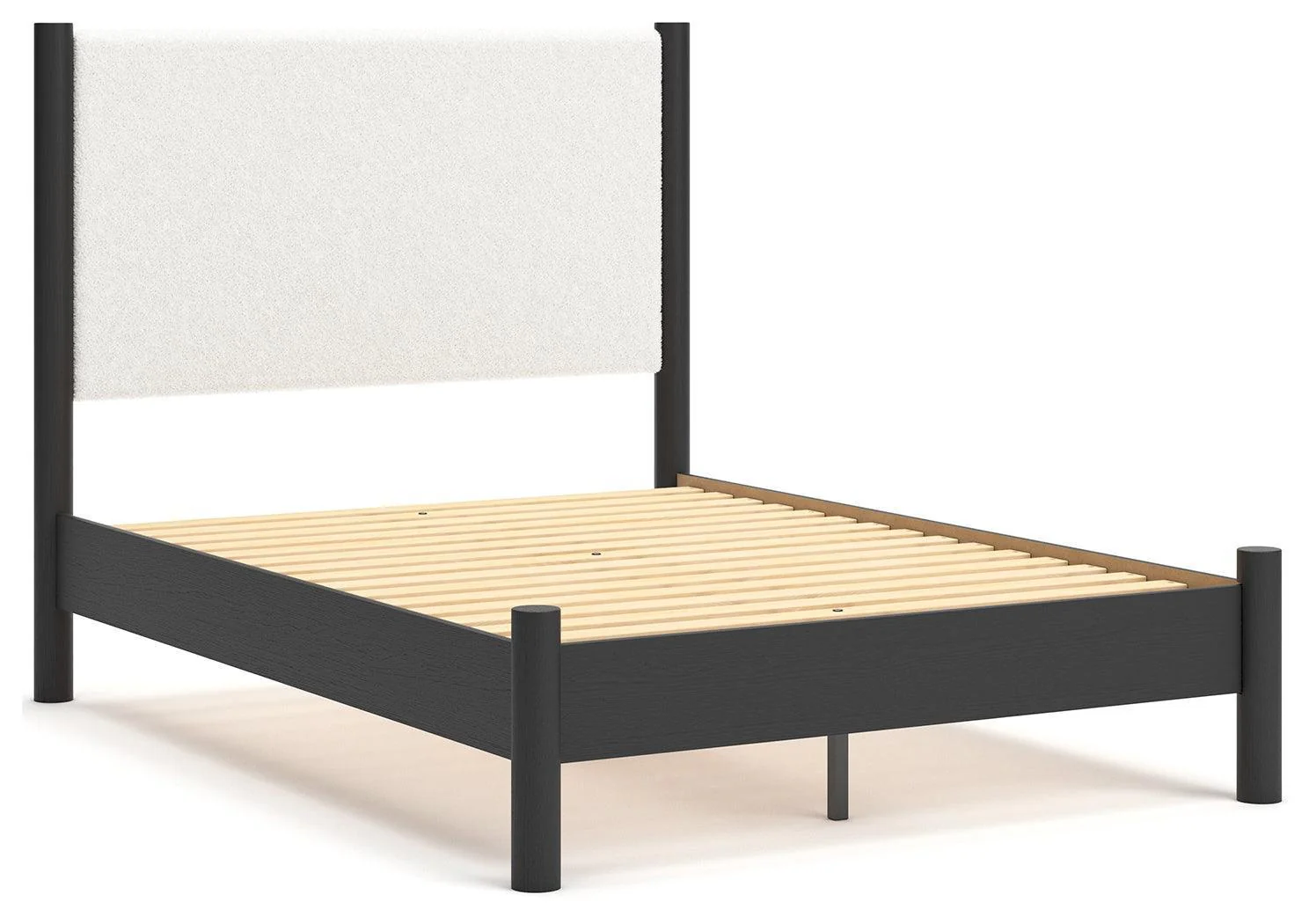 Cadmori Black/White Full Upholstered Panel Bed - Image 3