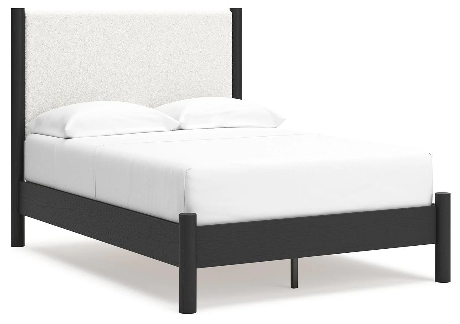 Cadmori Black/White Full Upholstered Panel Bed - Image 2