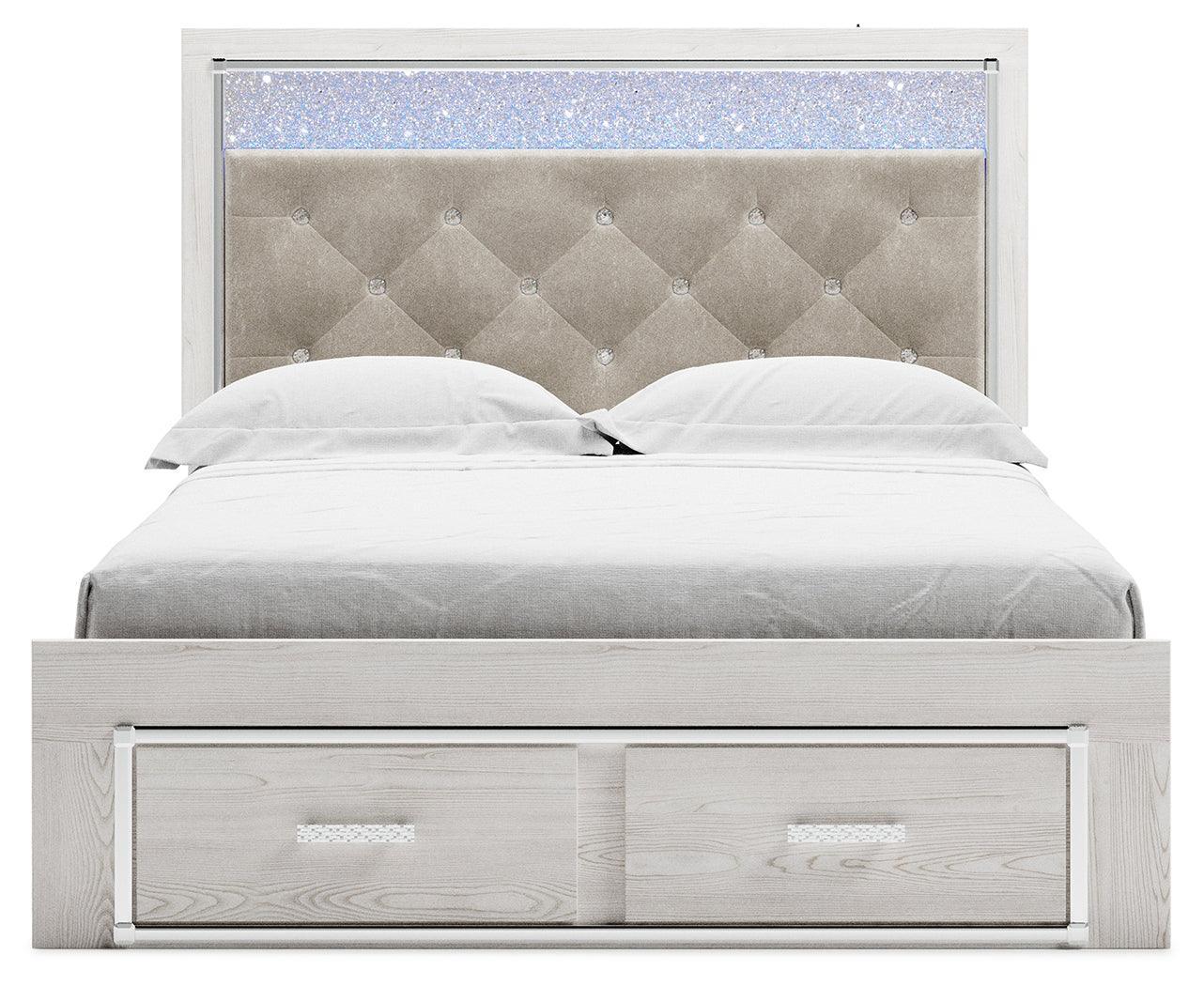 Altyra White Queen Upholstered Storage Bed - Image 3
