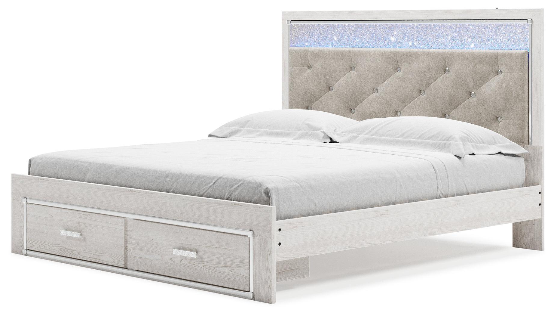 Altyra White King Upholstered Storage Bed - Image 3