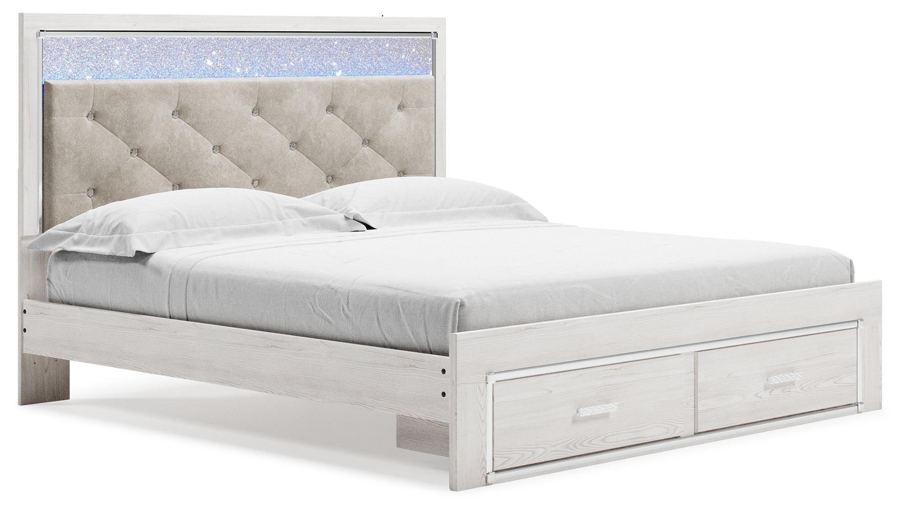 Altyra White King Upholstered Storage Bed - Image 2