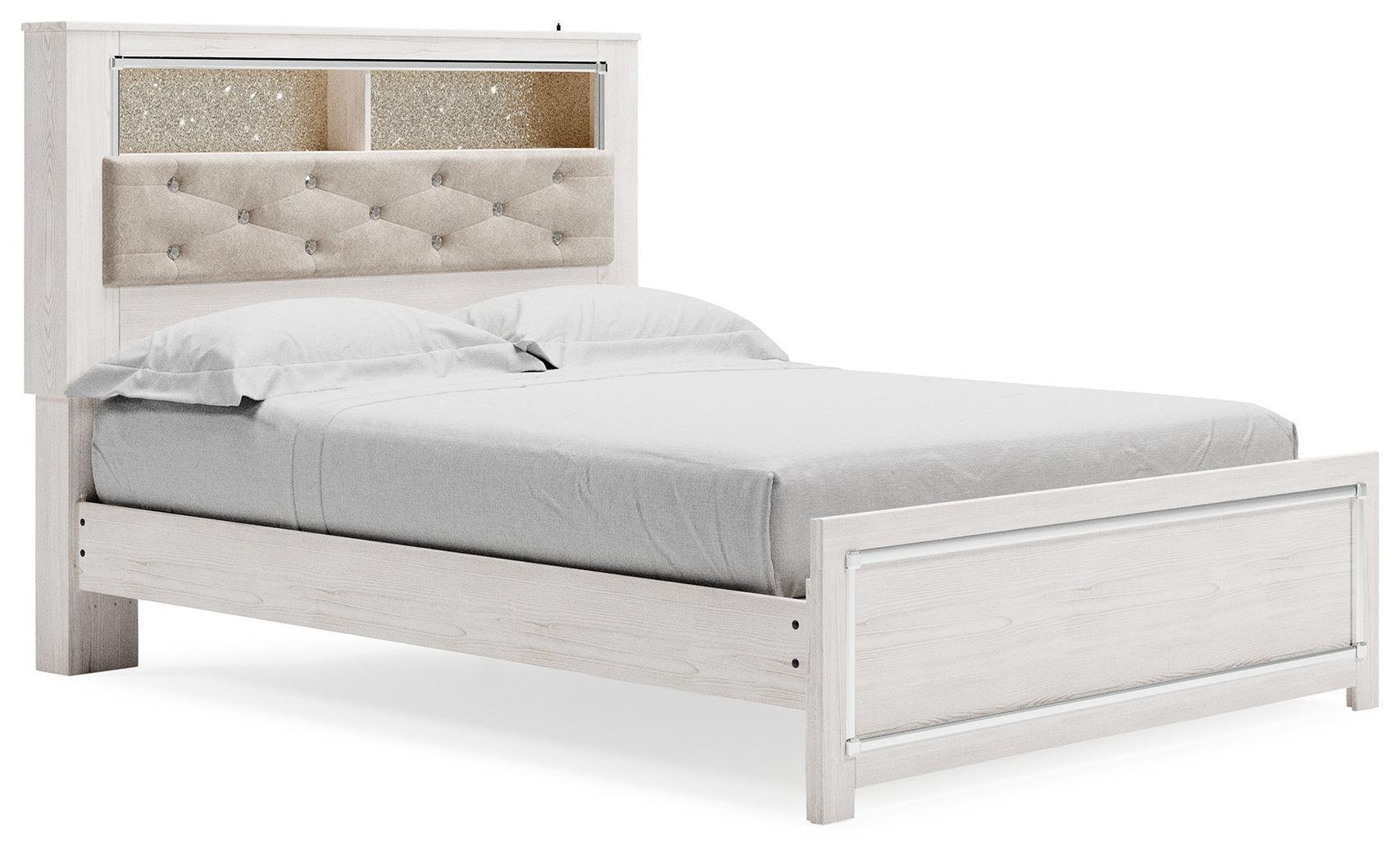 Altyra White Queen Panel Bookcase Bed - Image 2
