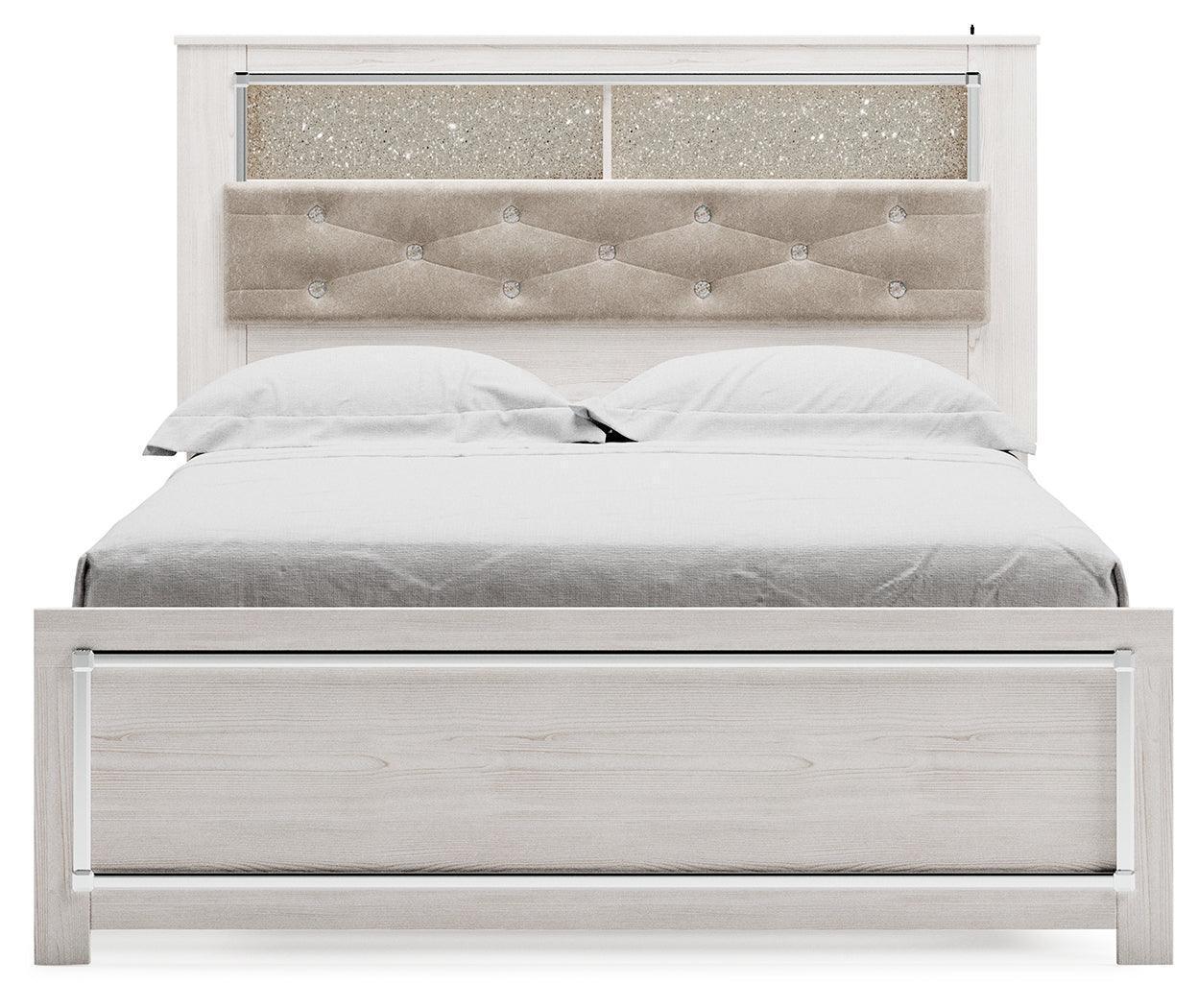 Altyra White Queen Panel Bookcase Bed - Image 3