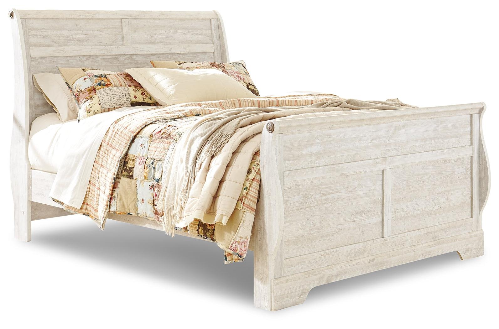 Willowton Whitewash Queen Sleigh Bed - Image 2