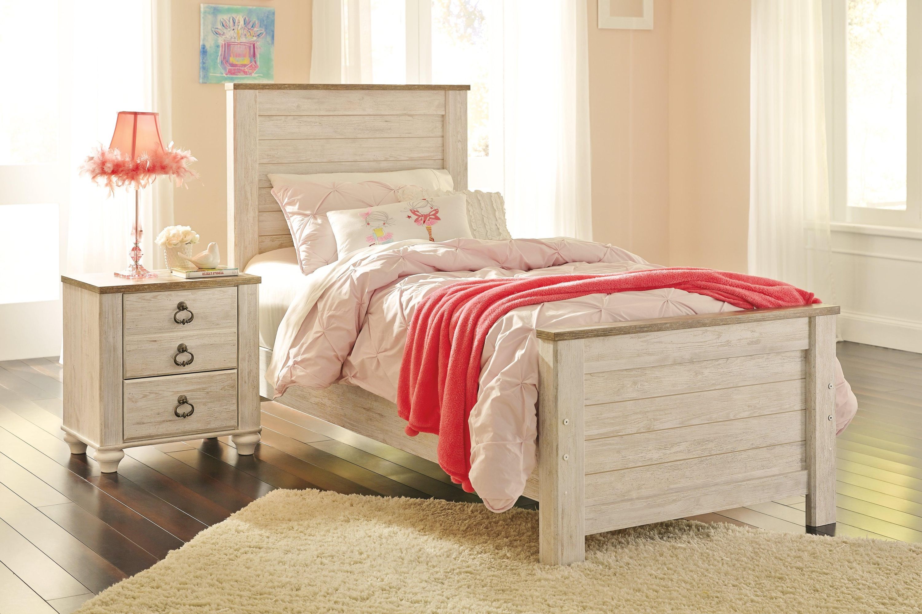 Willowton Whitewash Twin Panel Bed - Image 3