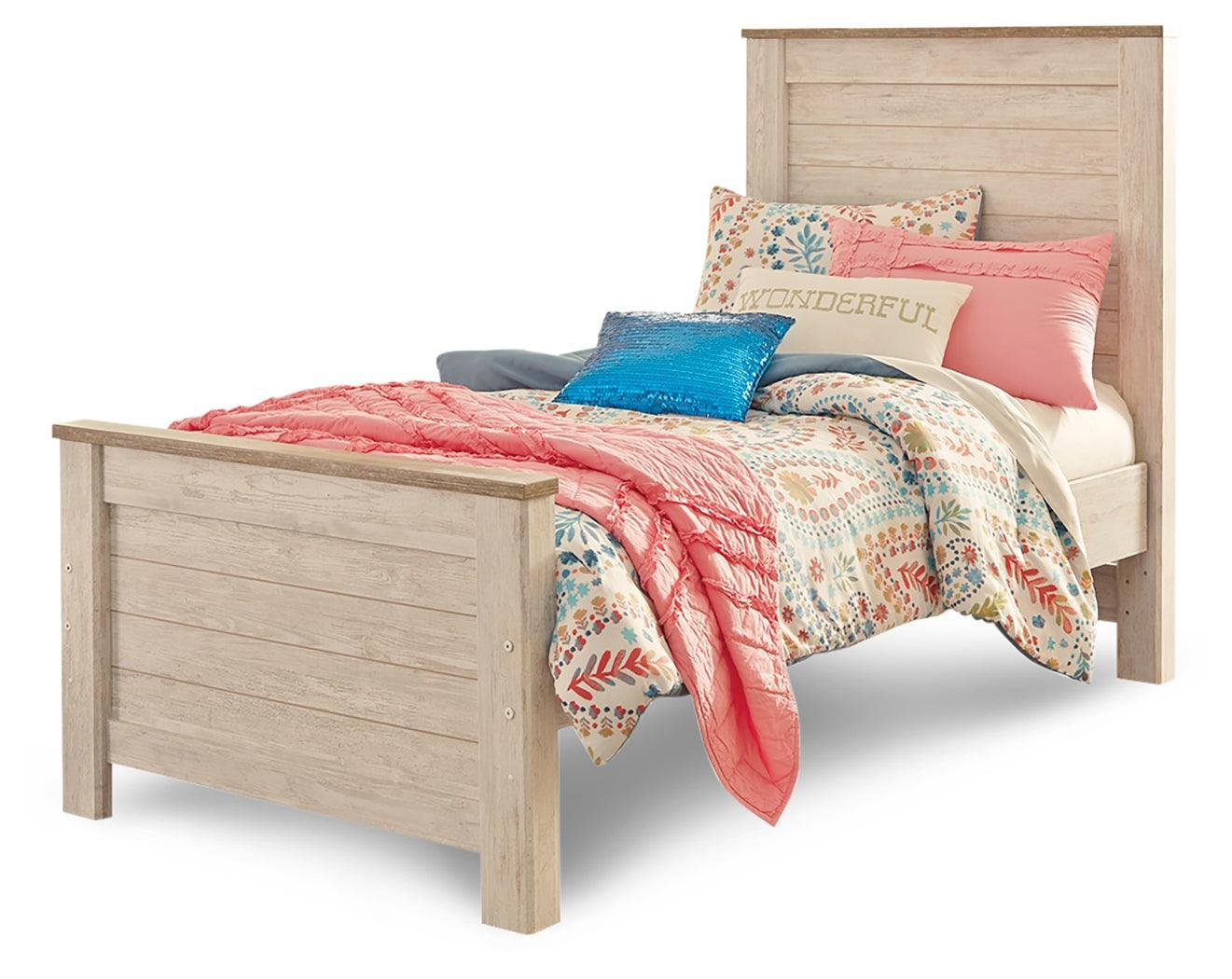 Willowton Whitewash Twin Panel Bed - Image 2