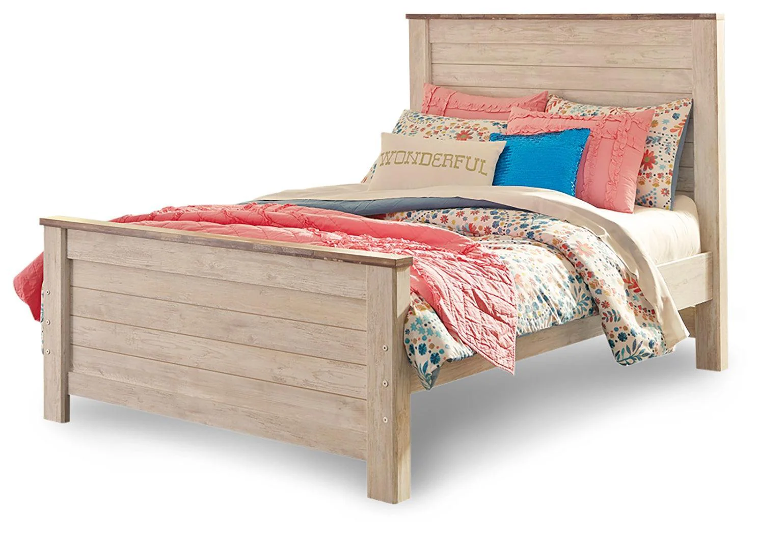 Willowton Whitewash Full Panel Bed - Image 2