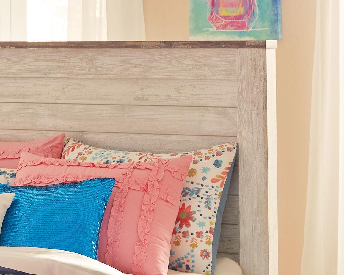 Willowton Whitewash Twin Panel Bed With 2 Storage Drawers - Image 3