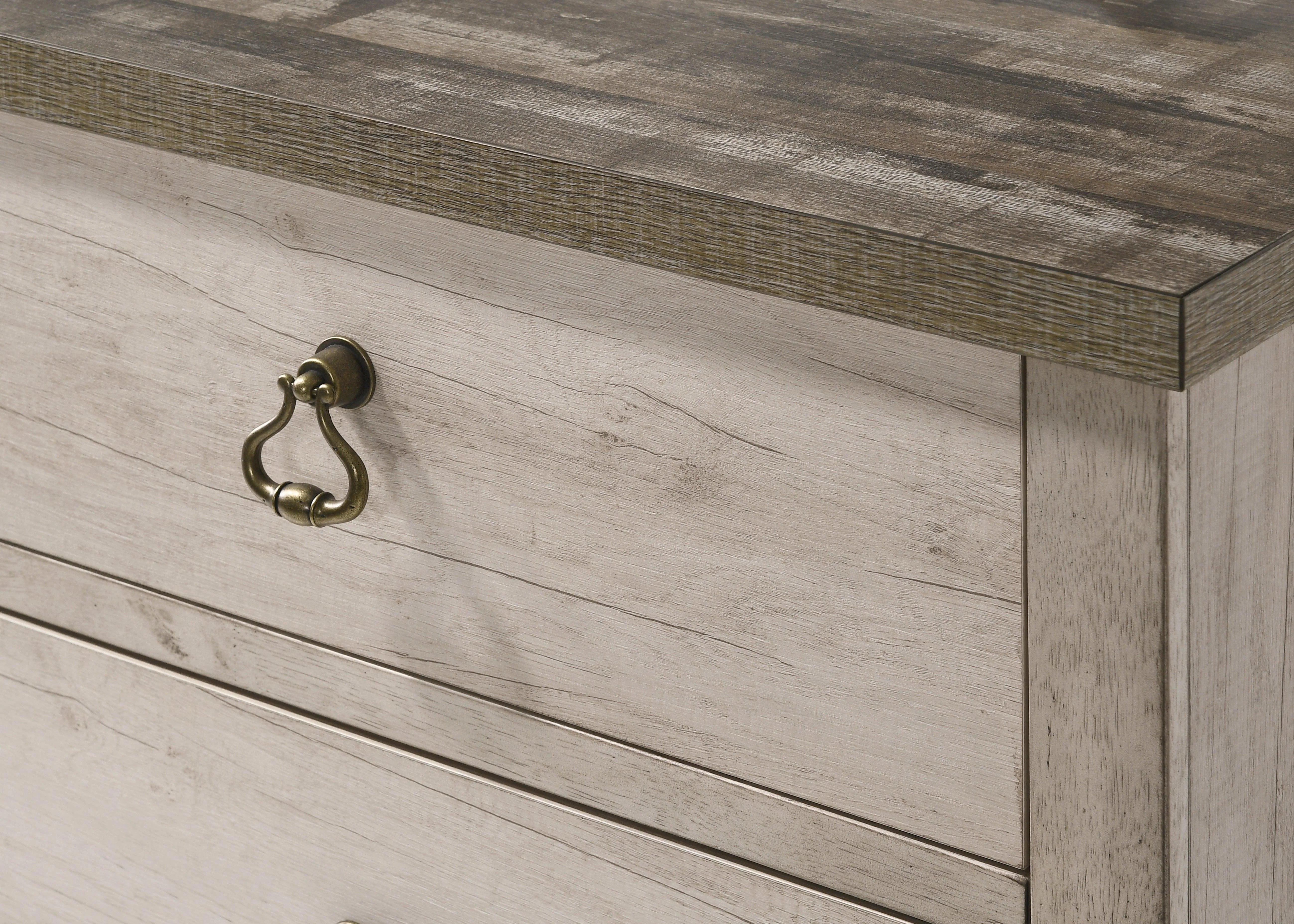 Patterson Dresser Gray Ring Pulls 6 Drawers - Image 3