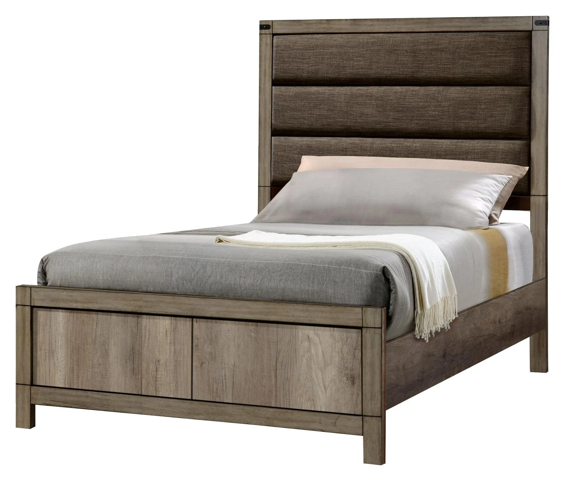 Matteo Melamine Fabric Upholstered Panel Bedroom Set - Image 3