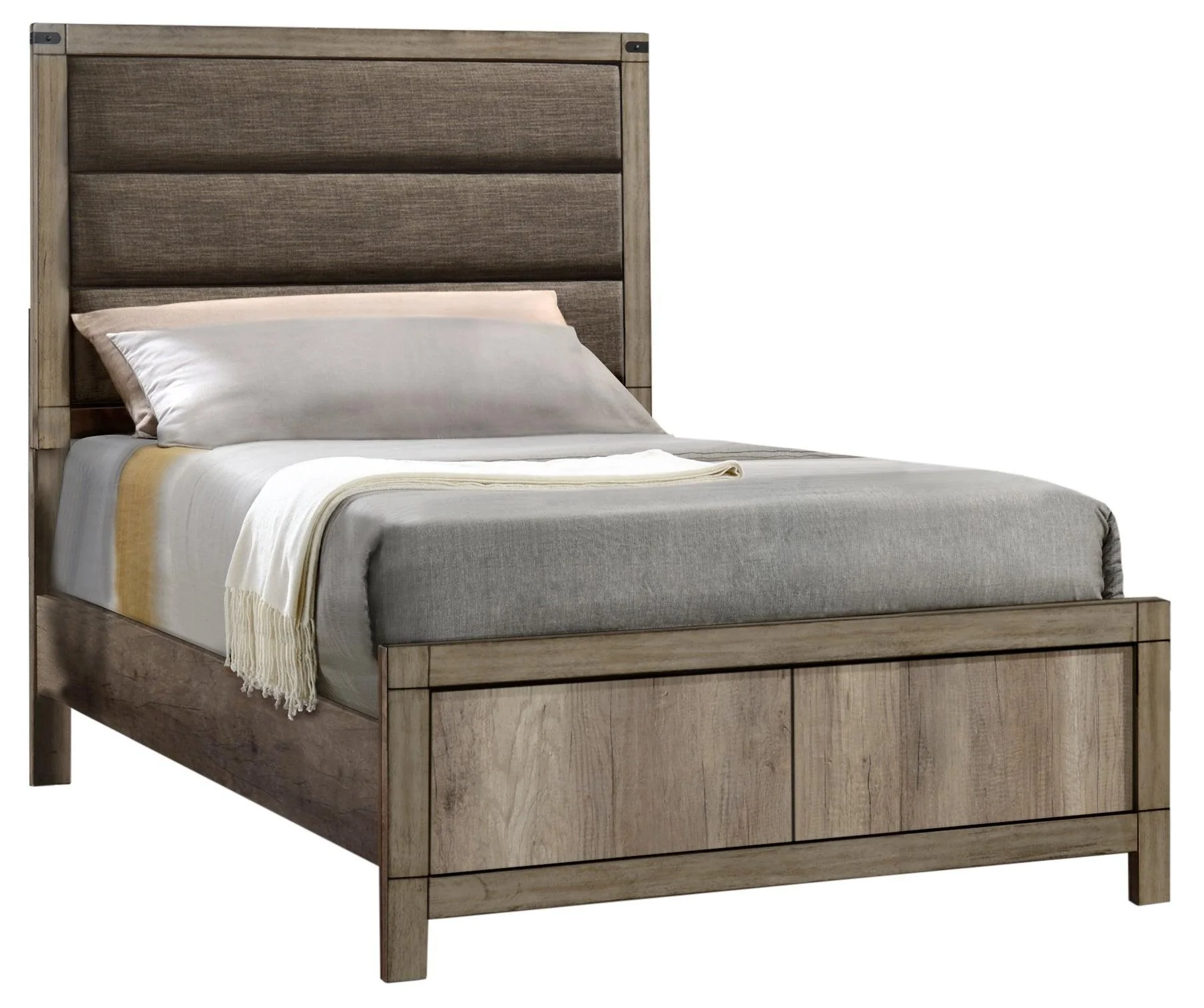 Matteo Melamine Fabric Upholstered Panel Full Bed - Image 1