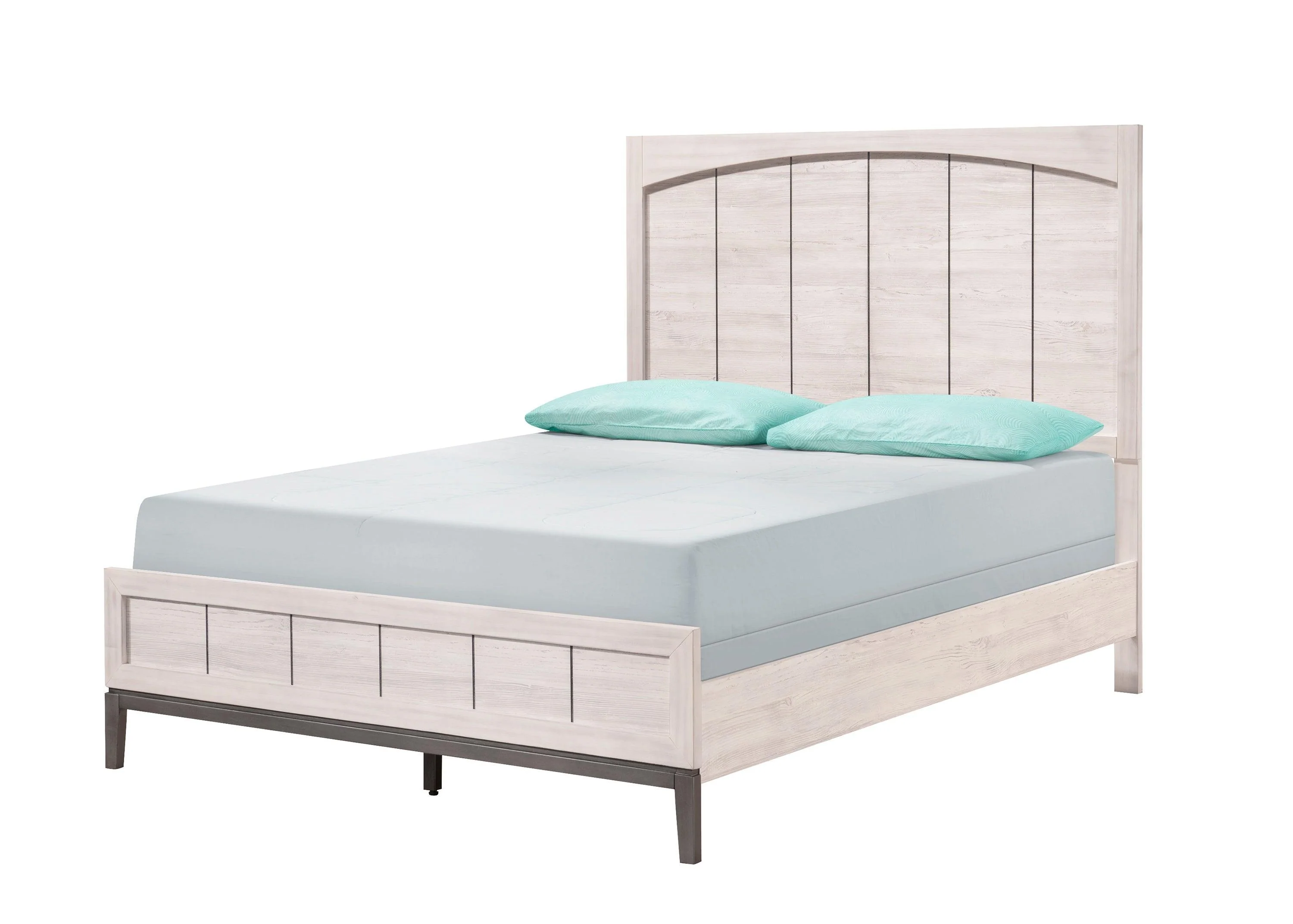 Veda Beige Upholstered Panel Bedroom Set - Image 2