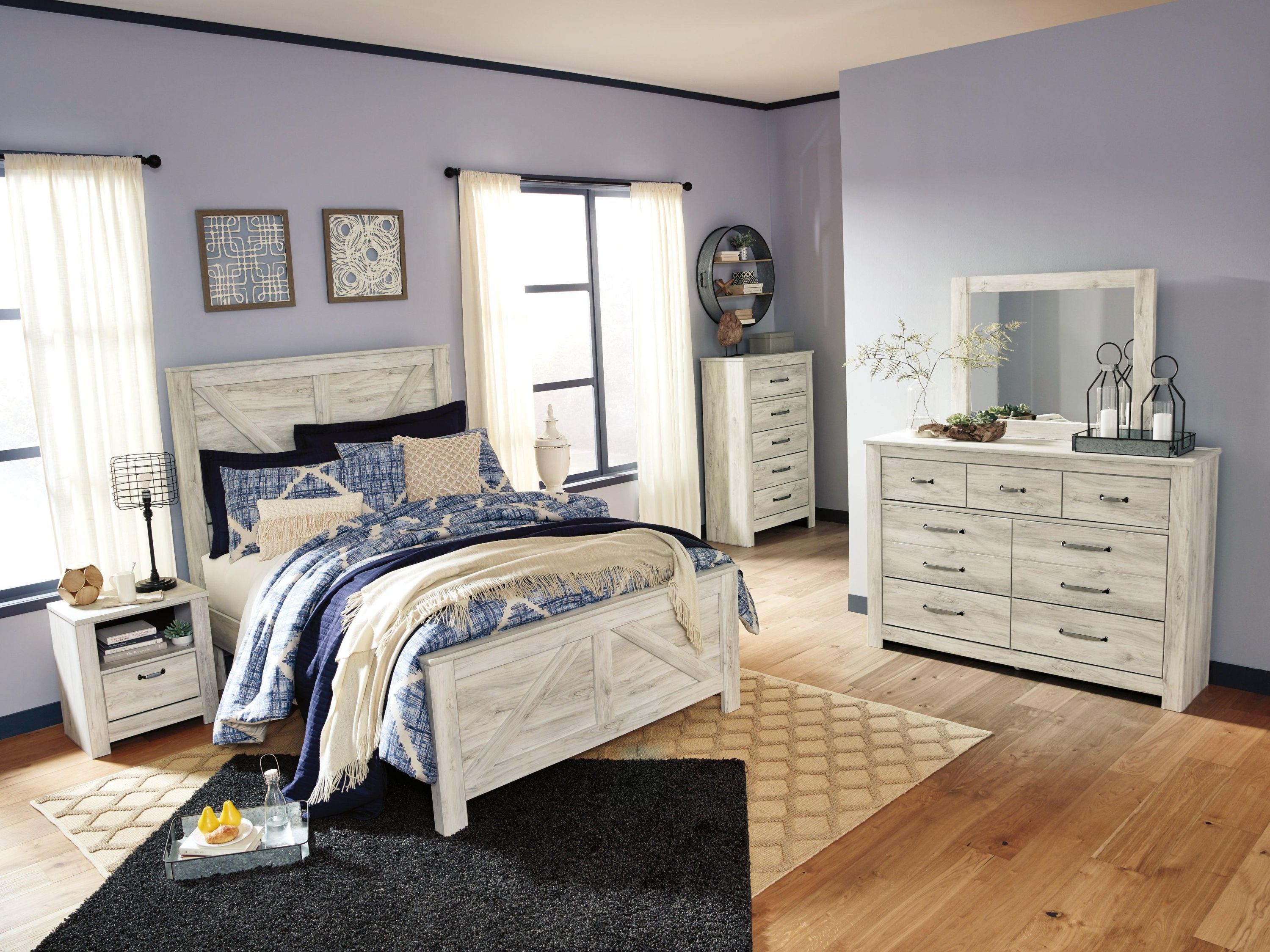 Bellaby Whitewash Queen Crossbuck Panel Bed - Image 3