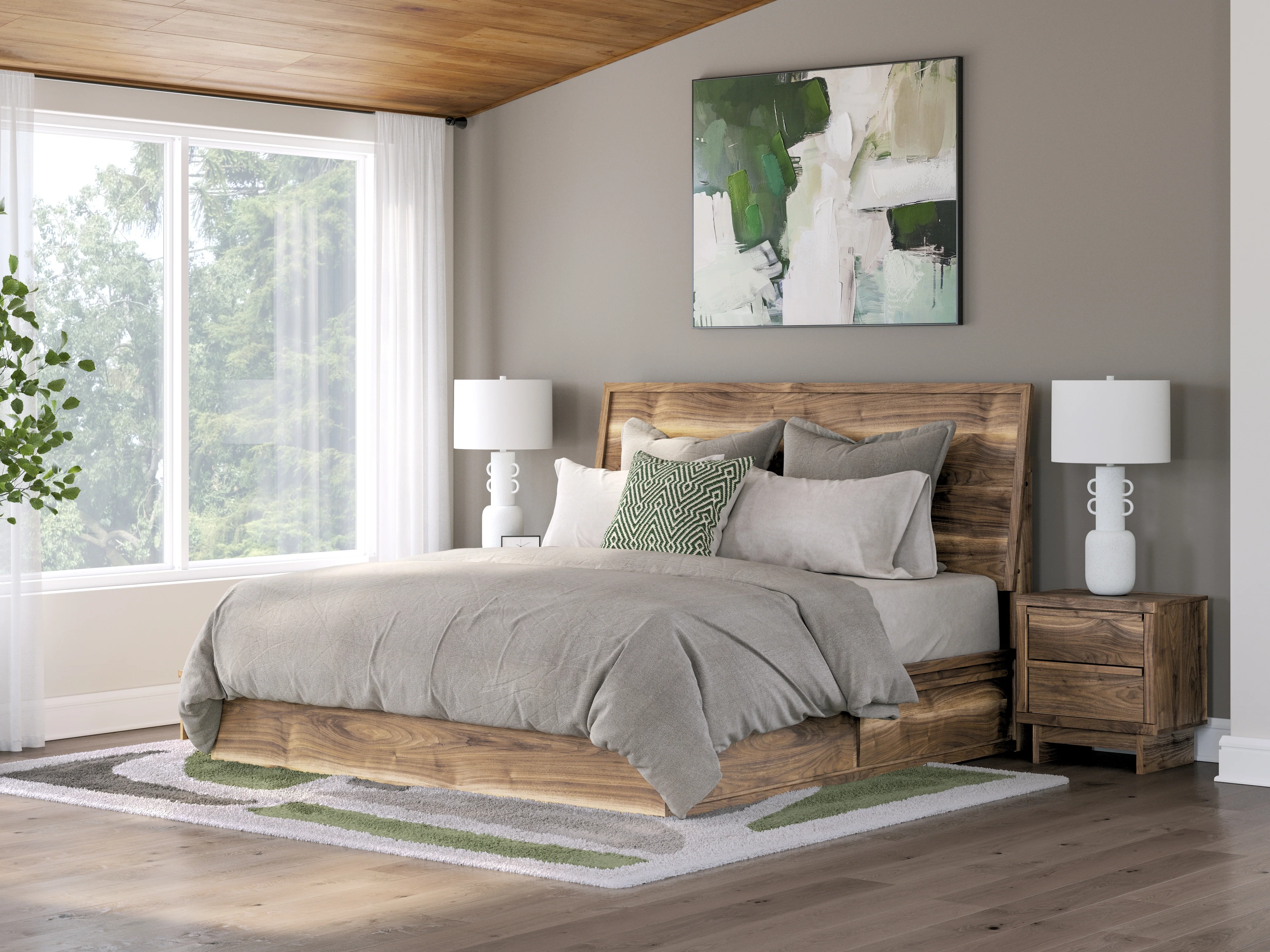 Chirason Brown King Panel Bed with Storage - Image 3