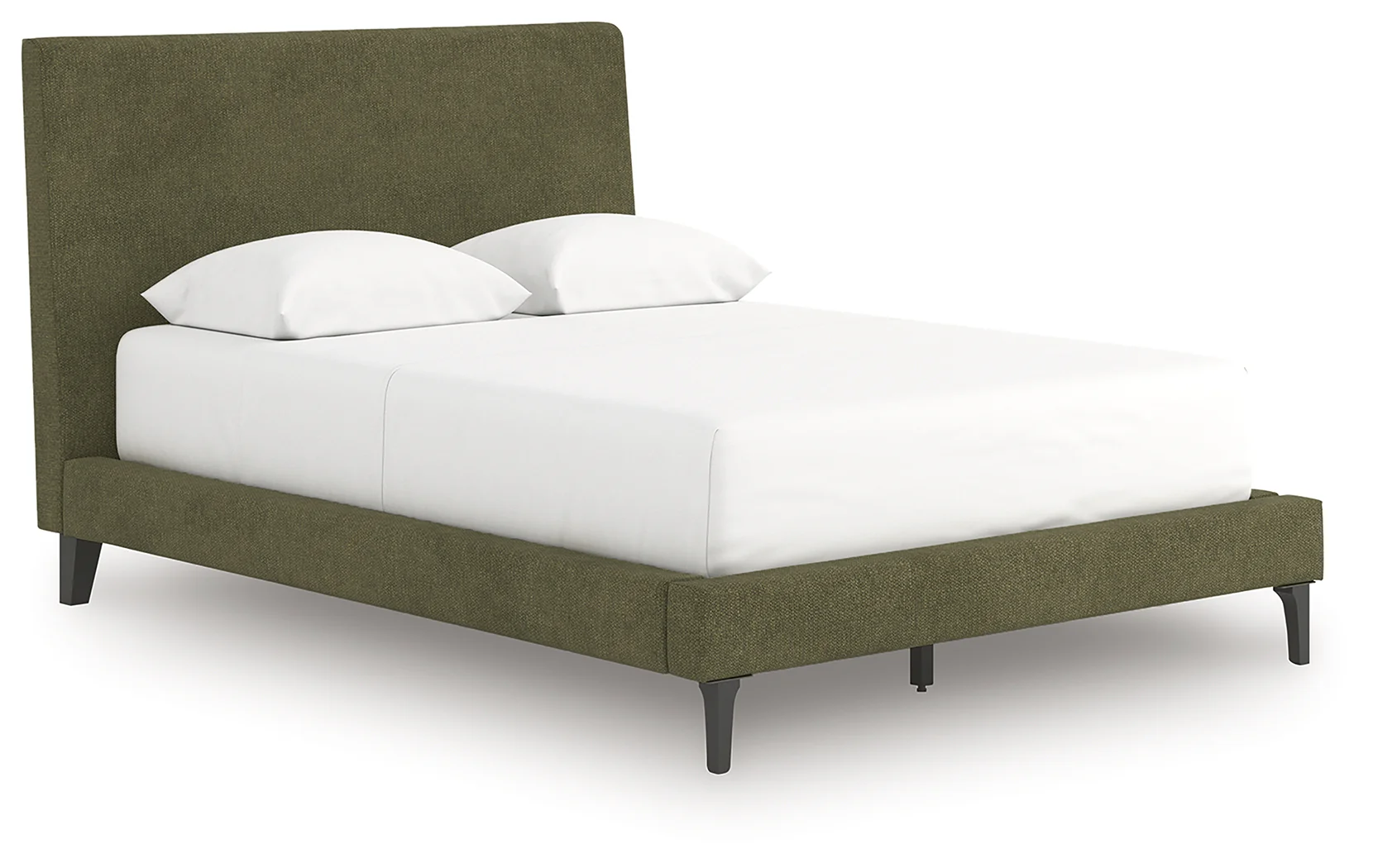 Chirason Sage Green Queen Upholstered Bed with Roll Slats - Image 2