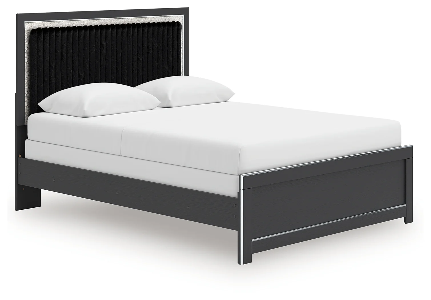 Zuraleus Black Queen Upholstered Panel Bed - Image 2
