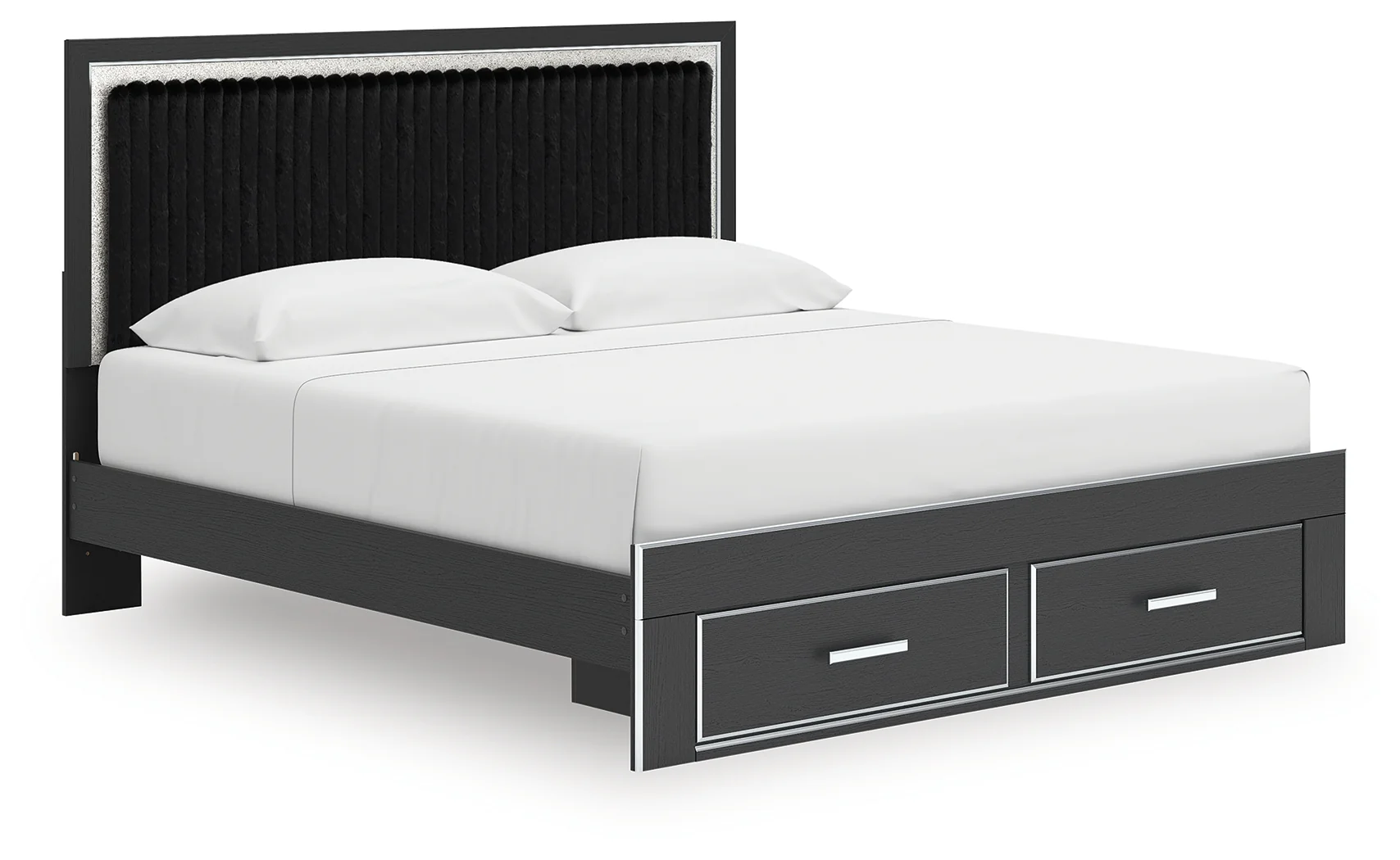 Zuraleus Black King Upholstered Panel Storage Bed - Image 2