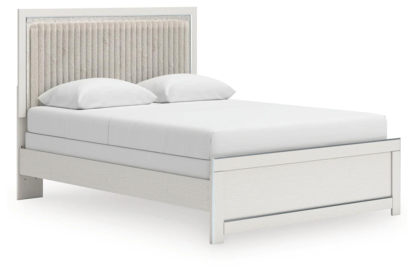 Zuraleus White Queen Upholstered Panel Bed - Image 2